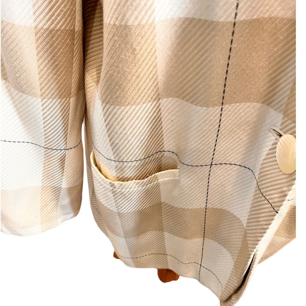 Vintage Womens Holiday Party Blazer Size 18/XL Worthington Beige Oversized - Picture 2 of 6